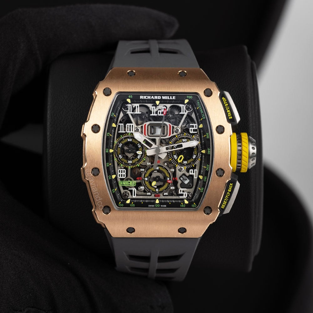 Richard Mille RM 11-03, Flyback Chronograph, 18K Rose Gold, Skeleton Dial
