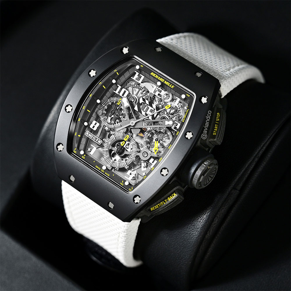 Richard Mille RM 011 Felipe Massa, Yellow Flash Chronograph, Carbon TPZ, Skeleton Dial