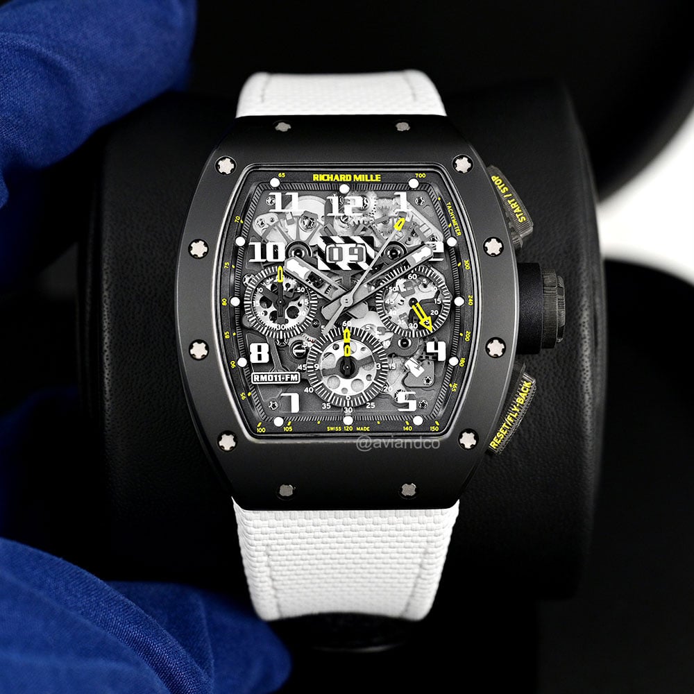 Richard Mille RM 011, Felipe Massa Yellow Flash Chronograph, Carbon TPZ, 50 mm