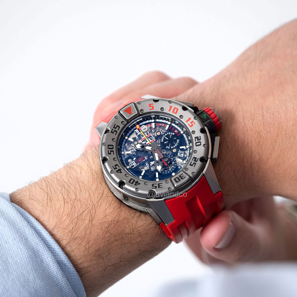 Richard Mille RM 032, titanium, red rubber strap