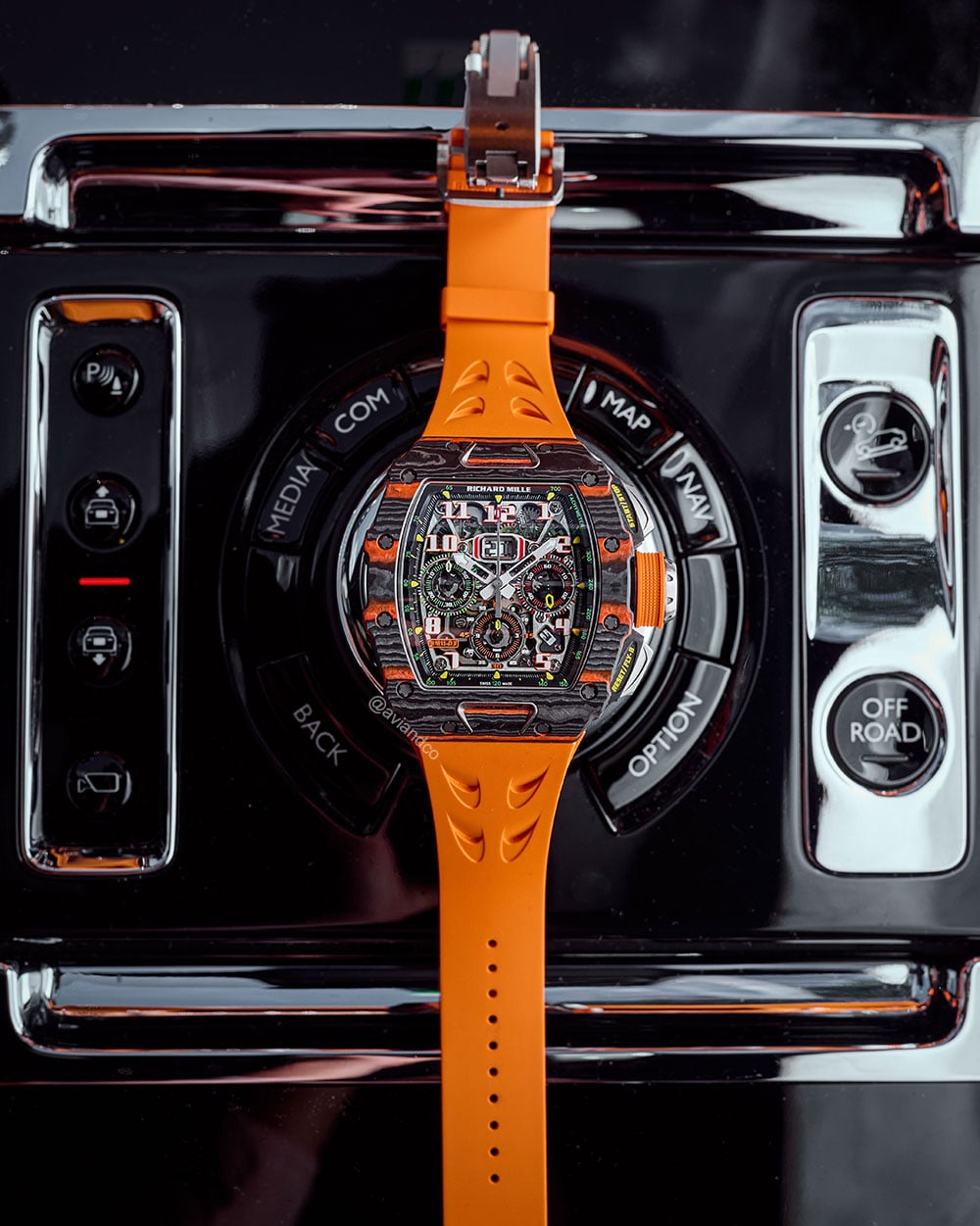 Richard Mille RM 11-03 McLaren Carbon TPT, Skeleton Dial, Orange Strap