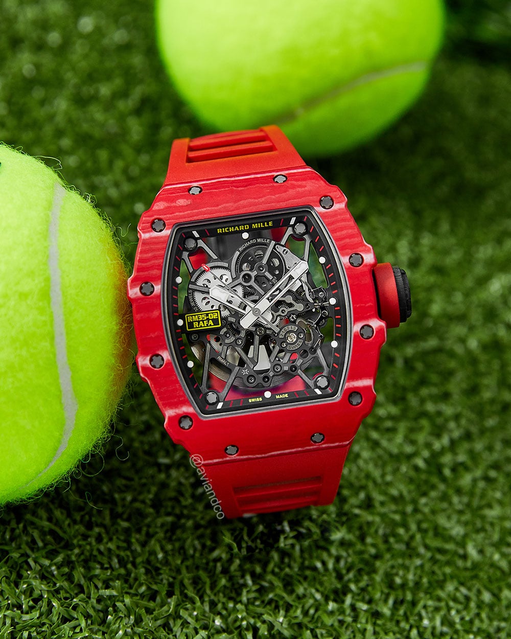 Richard Mille RM 35-02 “Rafael Nadal,” Red TPT, Transparent Dial, 50 mm