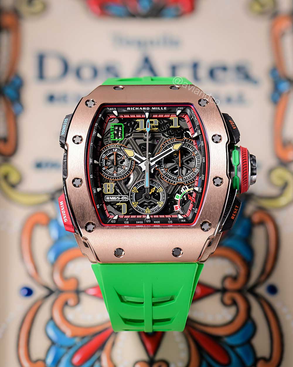 Richard Mille RM 65-01, 18K rose gold, skeleton dial, 50 mm