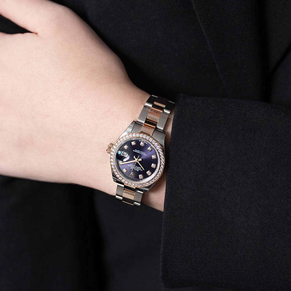 Rolex Lady-Datejust, 18K Rose Gold and Steel, Purple Diamond Dial
