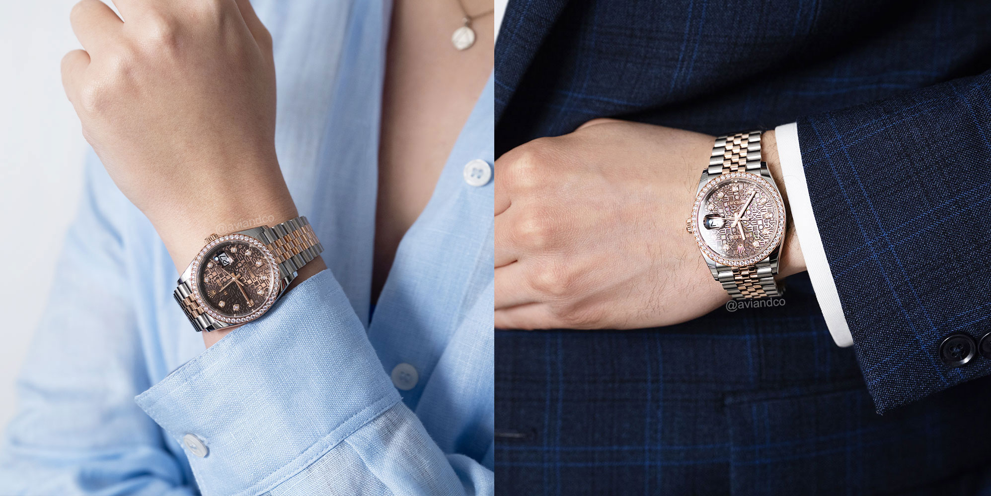 Rolex Datejust 36, Steel & 18K Rose Gold, Chocolate Diamond Dial