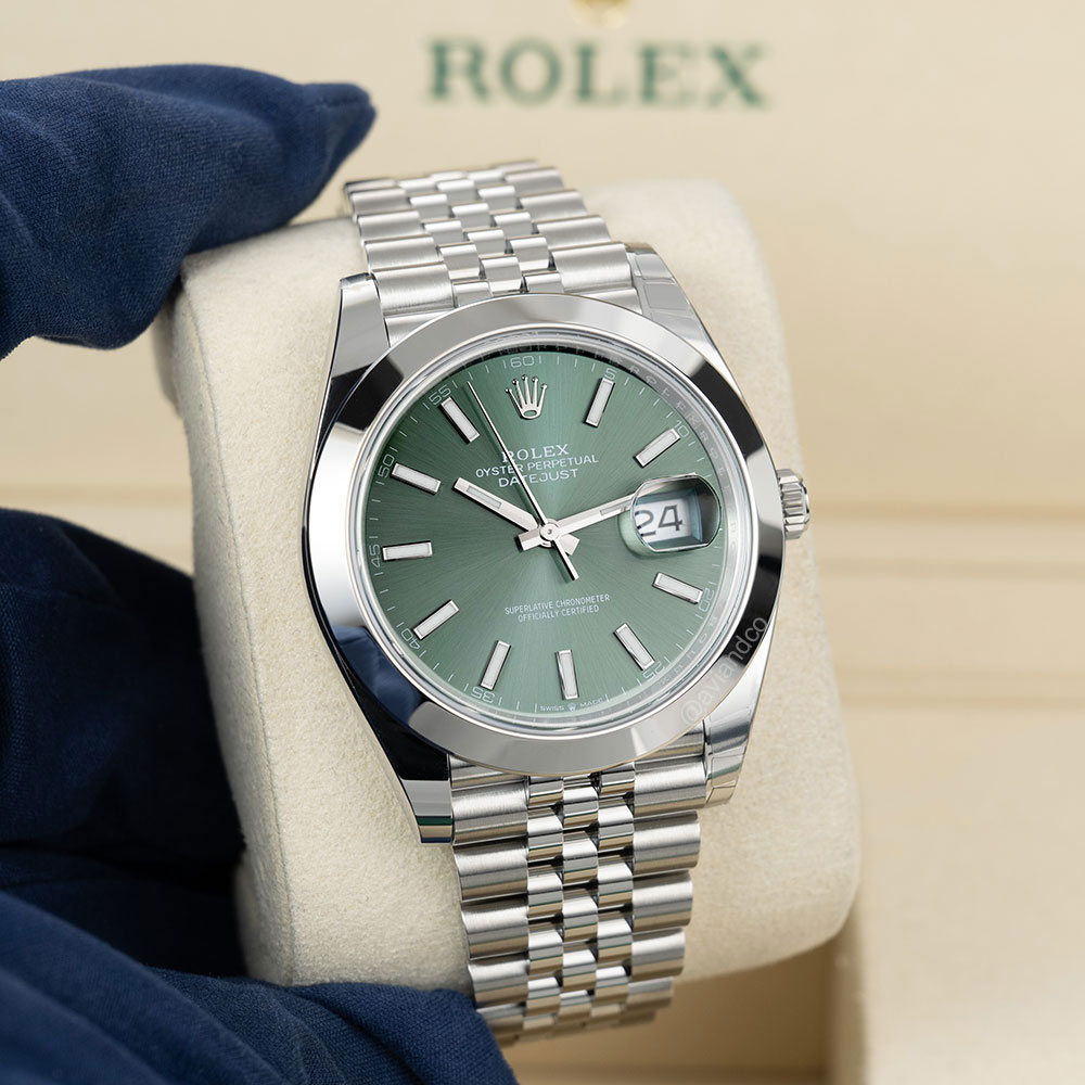 Rolex Datejust 41, Stainless Steel, Green Dial, Jubilee Bracelet
