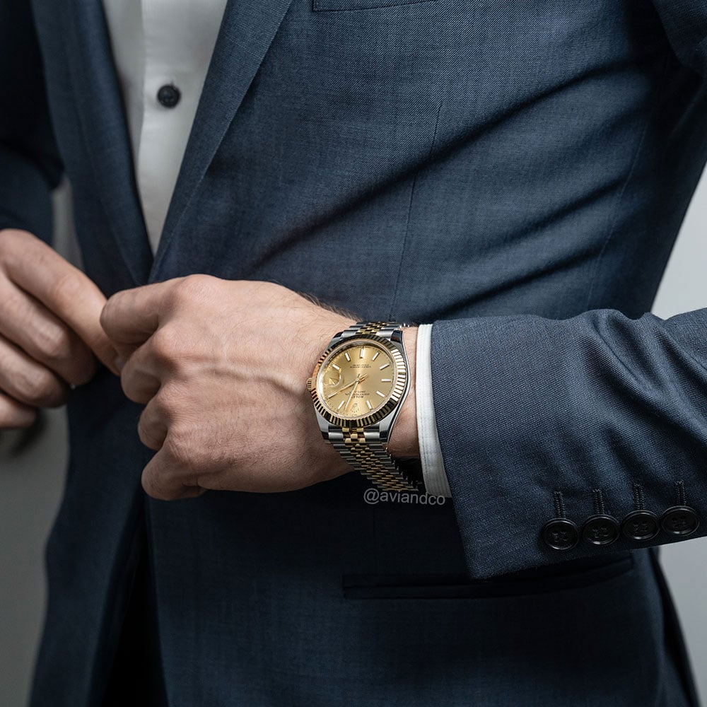Rolex Datejust 41 mm, Stainless Steel & 18K Yellow Gold, Champagne Index Dial
