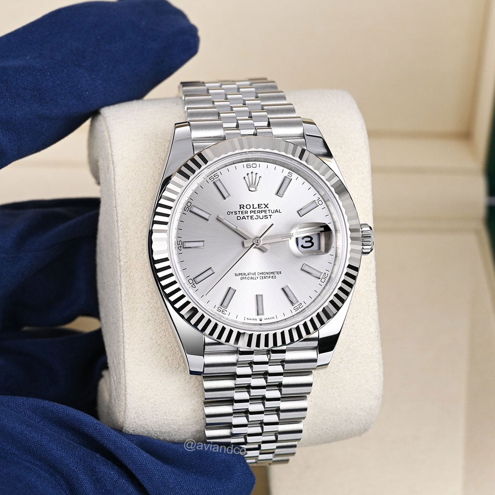 Rolex Datejust 41, Stainless Steel & 18K White Gold, Silver Index Dial, Jubilee Bracelet