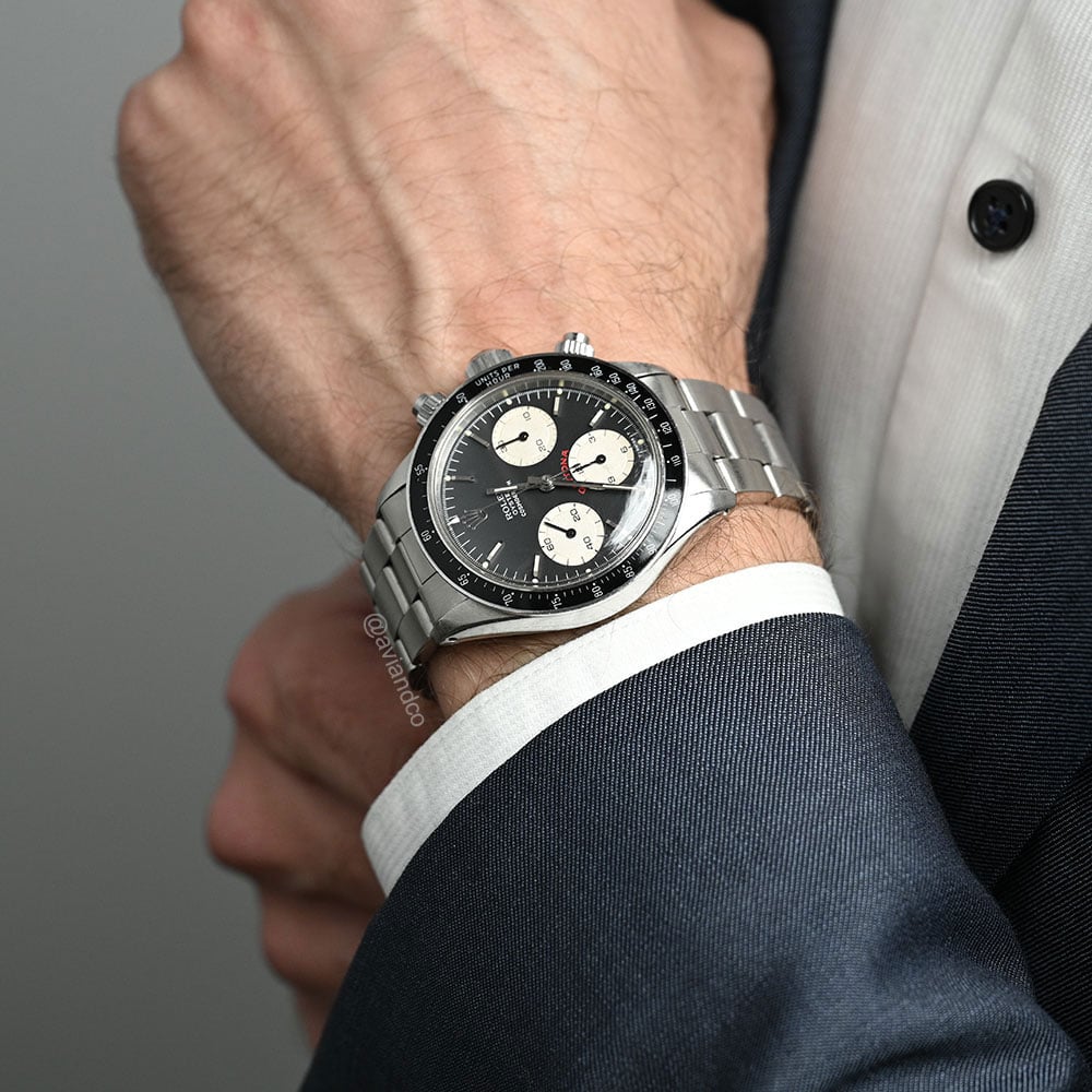 Rolex Daytona “Big Red,” Stainless Steel, Black Index Dial, 37 mm