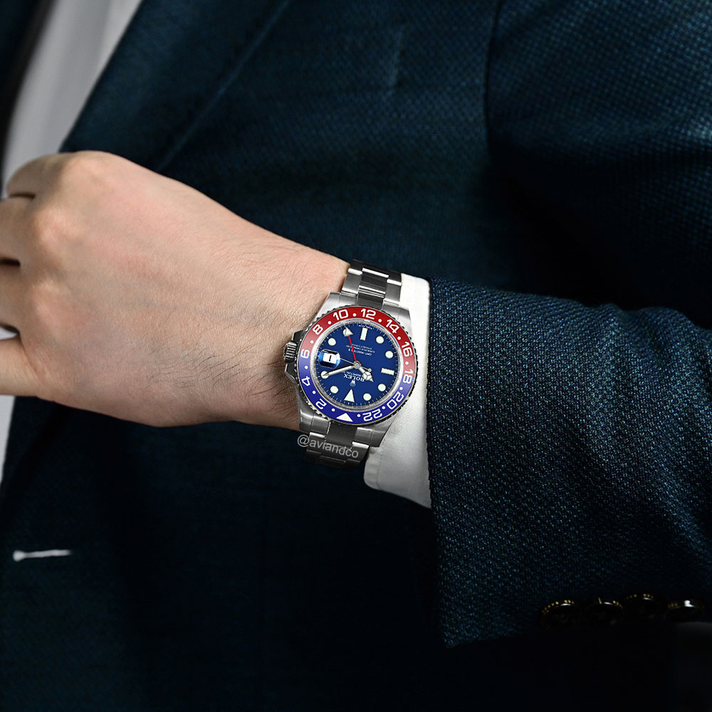 Rolex GMT-Master II, 18K White Gold, Blue Dial