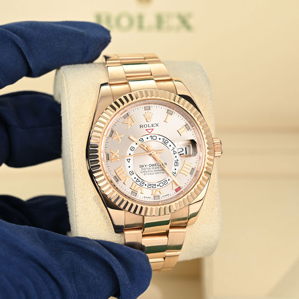 Rolex Sky-Dweller, 18K Rose Gold, Sundust Roman Dial, 40 mm