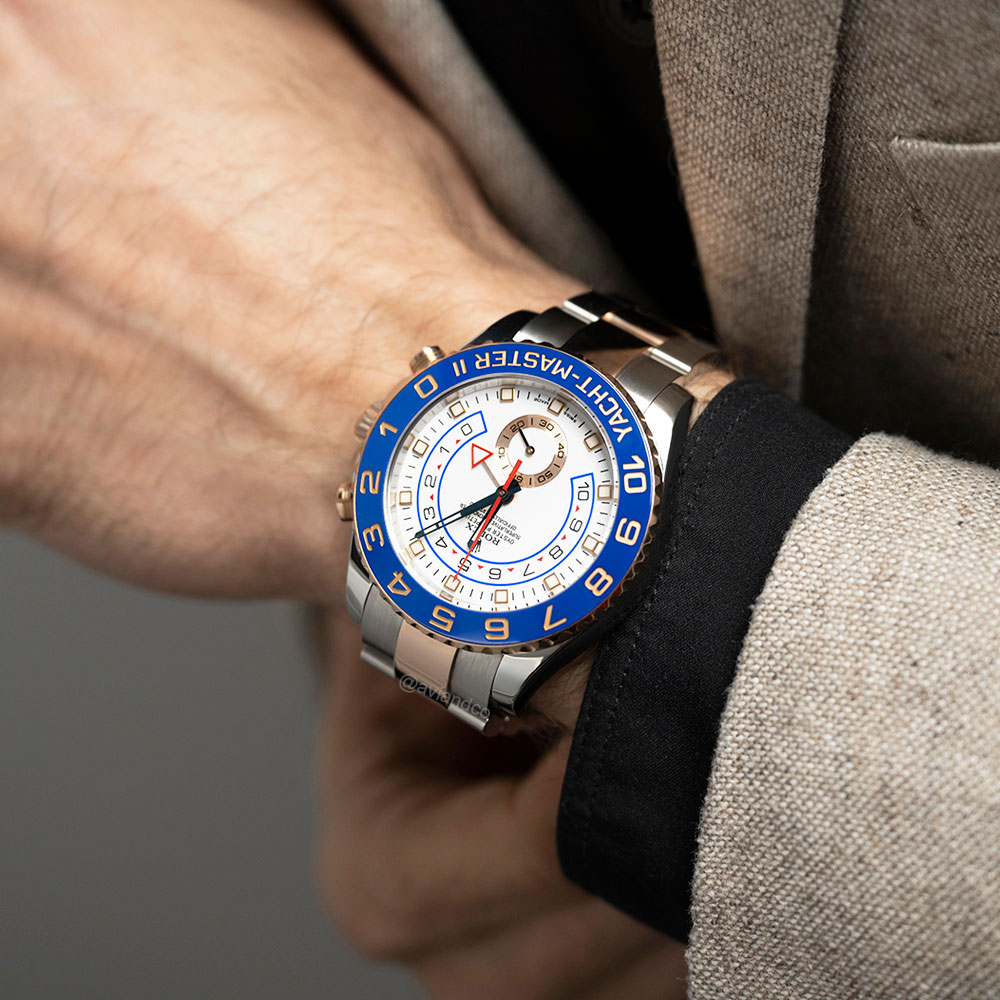 Rolex Yacht-Master II, Stainless Steel & 18K Rose Gold, White Dial, 44 mm