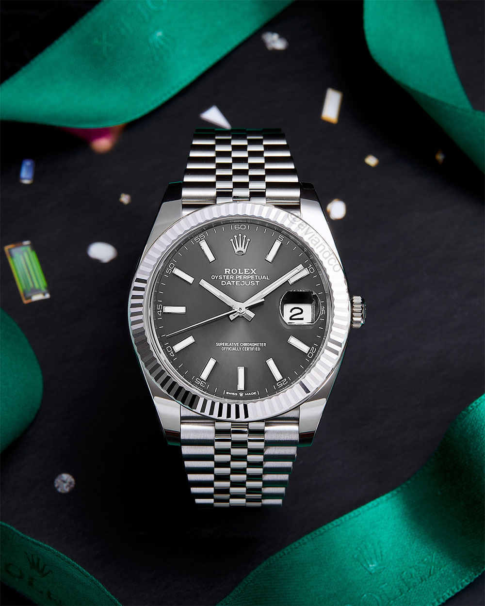 Rolex Datejust 41, Stainless Steel, Grey Index Dial