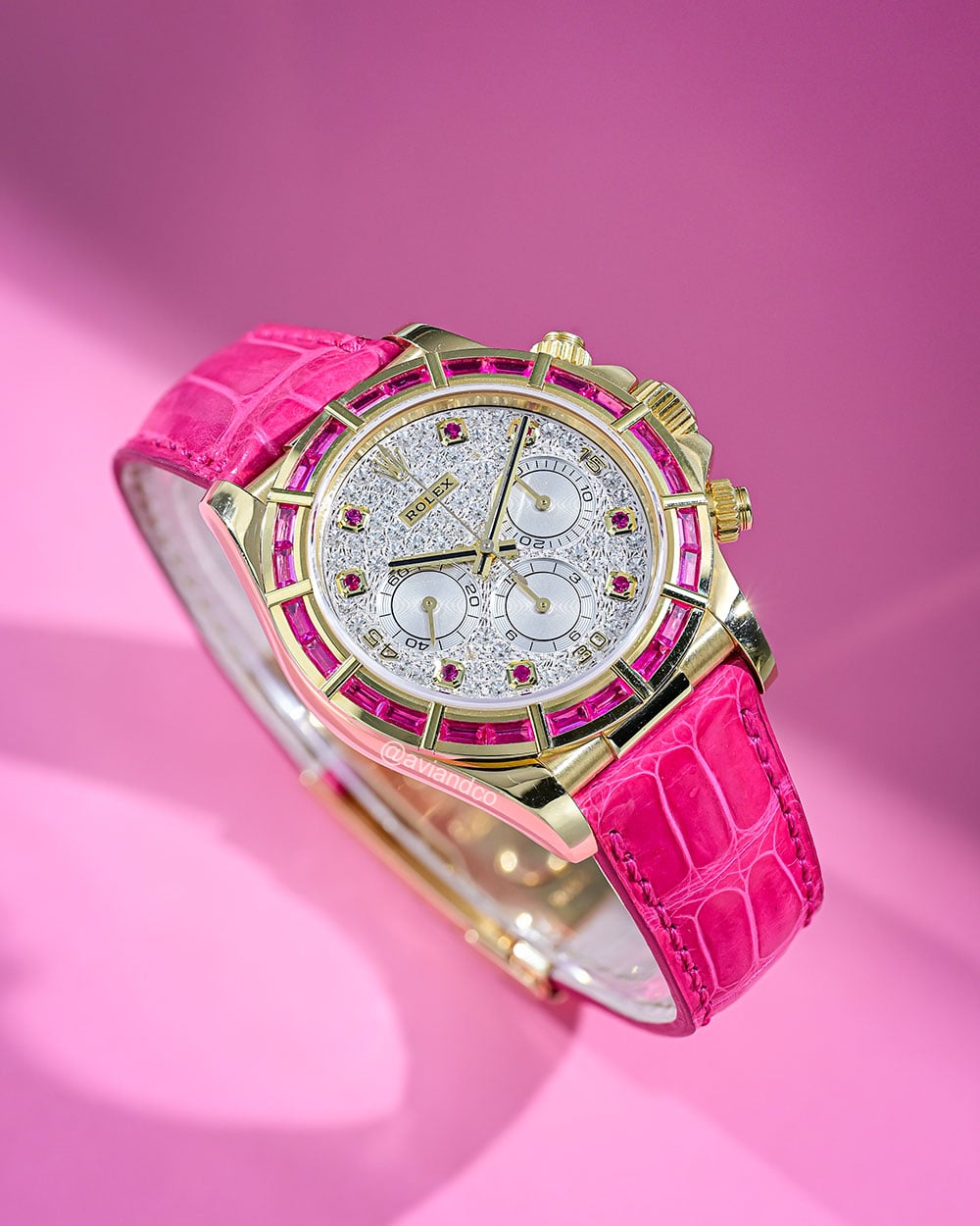 Rolex Daytona, 18K Yellow Gold, Diamond Bezel, Pave Diamond Dial
