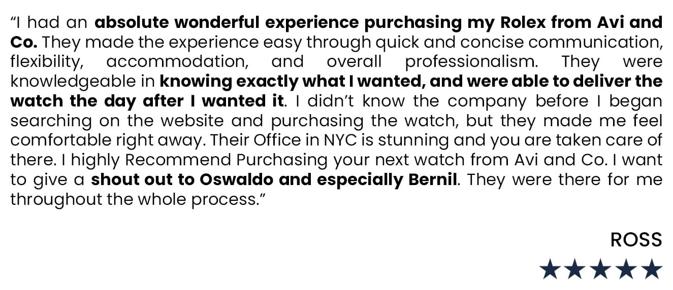 Five-star Avi & Co. review from Ross K