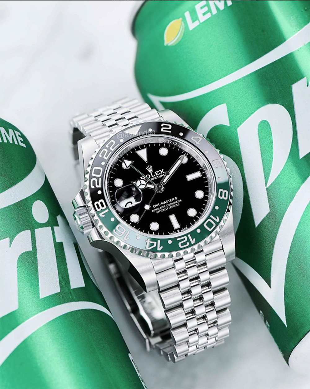 Rolex GMT-Master II watch, “Sprite” edition, Jubilee bracelet, 40 mm case