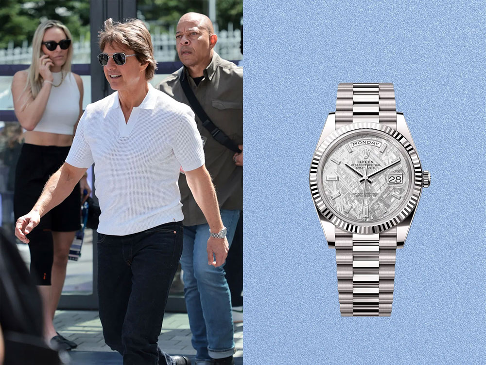 Tom Cruise wears Rolex Day-Date with Meteorite Dial