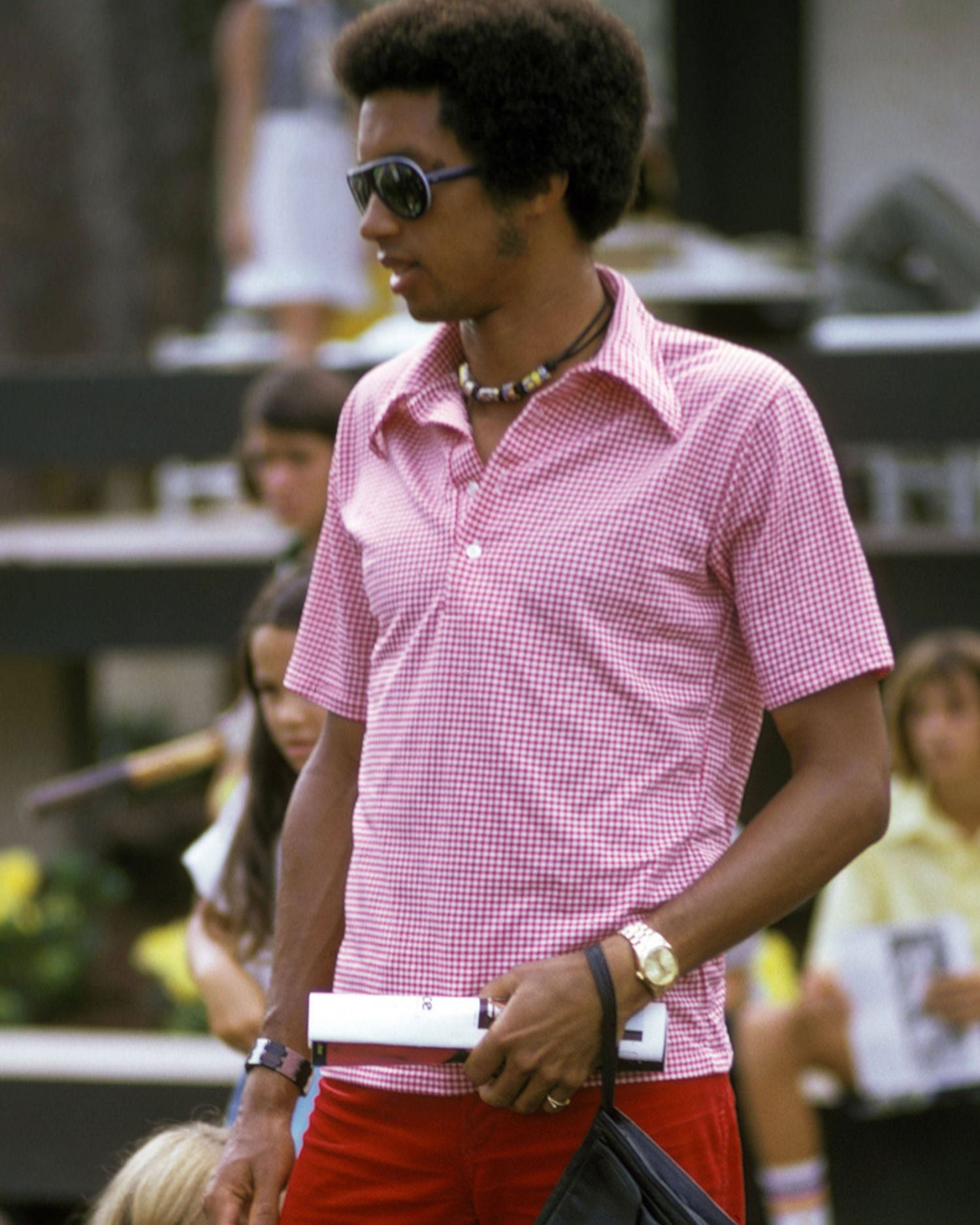 Arthur Ashe wearing a Rolex watch at Sea Pines Racquet Club, Hilton Head SC