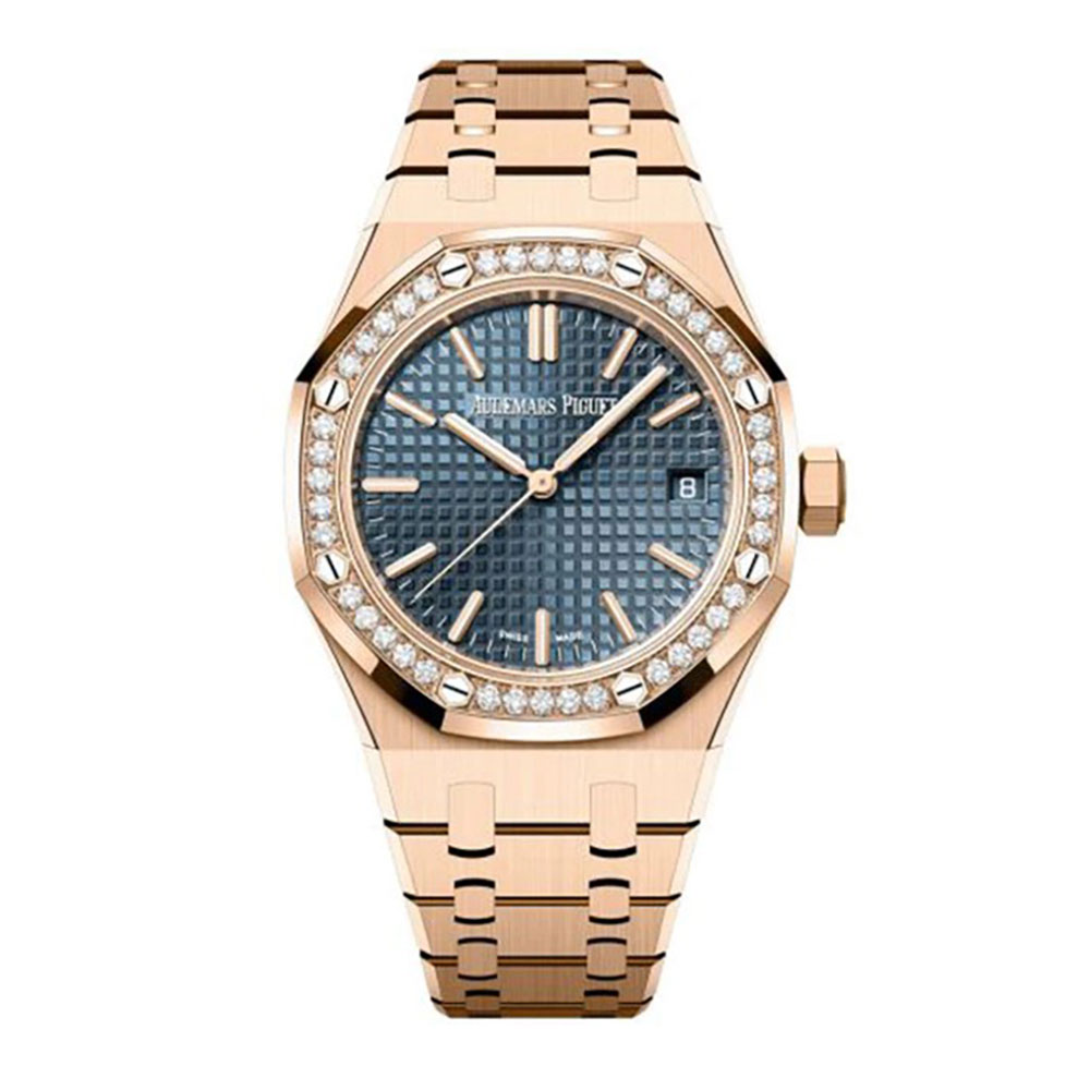 Audemars Piguet Royal Oak Quartz Rose Gold Steel Diamond Bezel