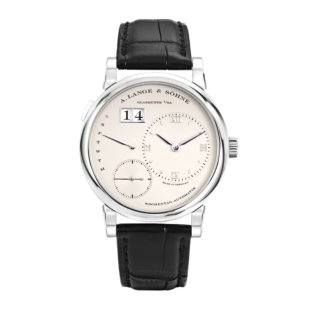 A. Lange & Sohne Lange 1 320.025, Platinum, Silver Dial, 39MM