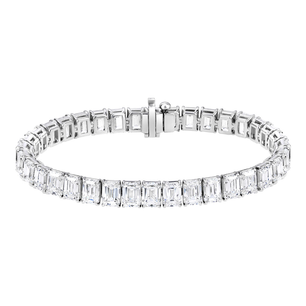 Avi & Co. Emerald Cut Diamond Line Bracelet