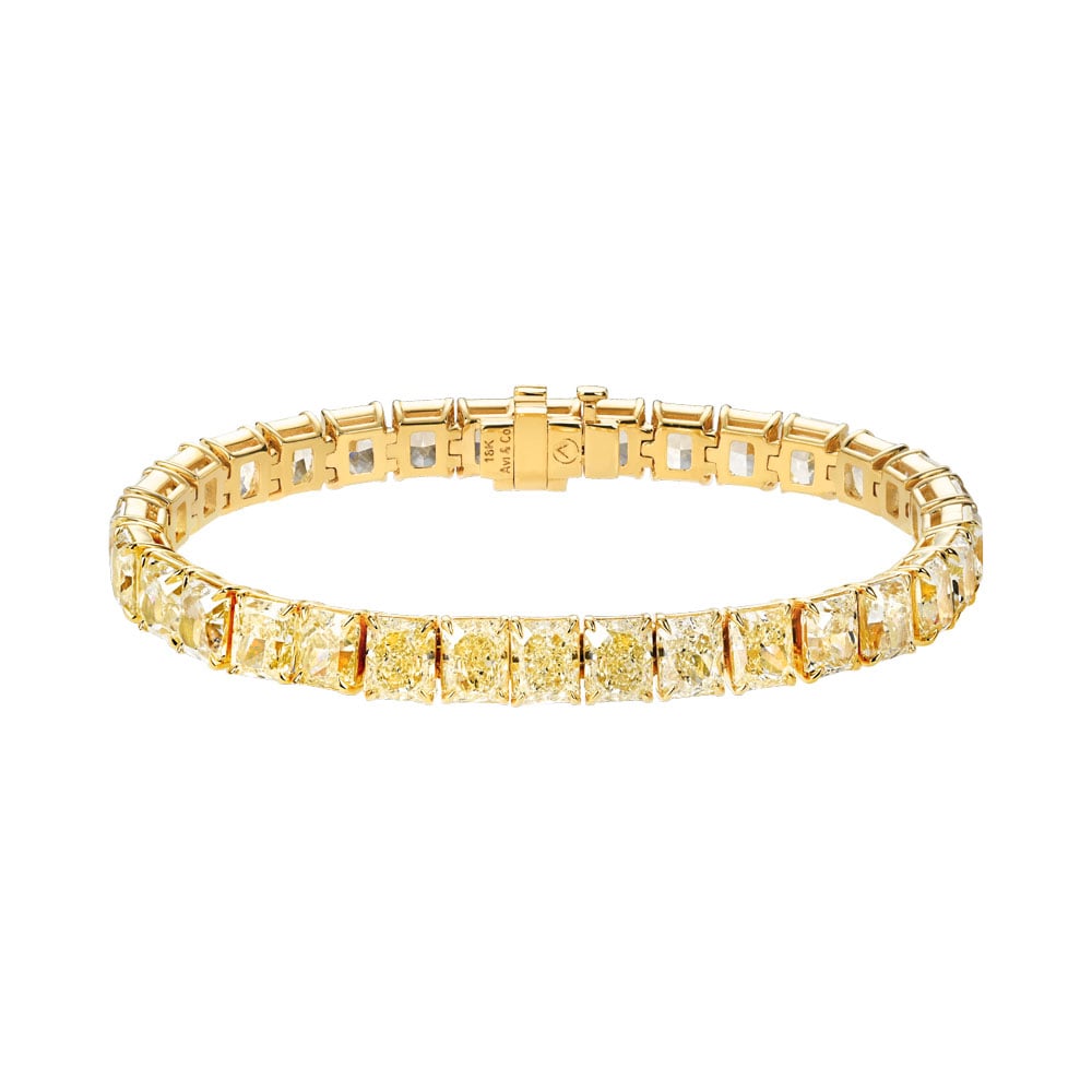 Avi & Co. Fancy Yellow Radiant Cut Line Bracelet