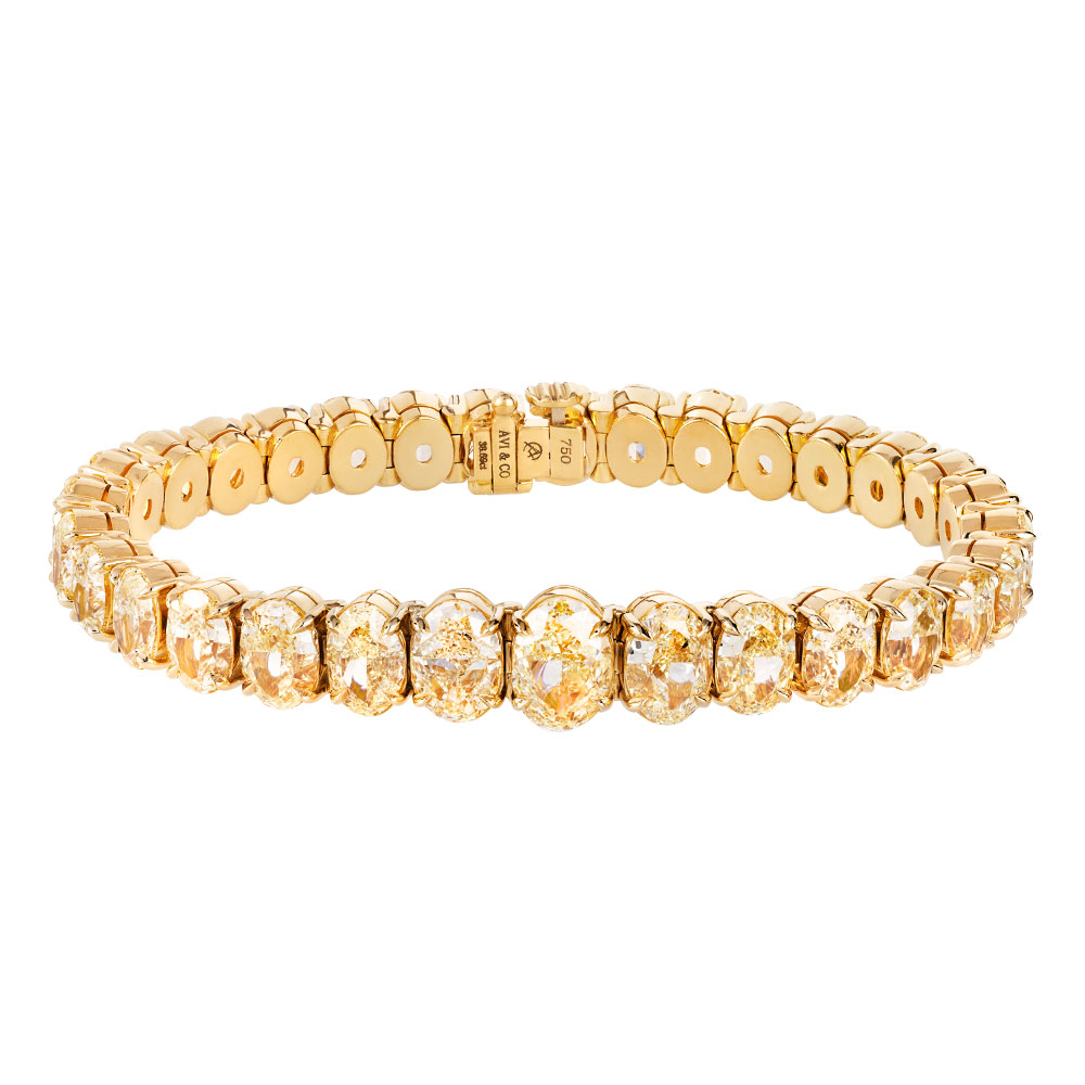 Avi & Co.  Fancy Yellow Diamond Line Bracelet