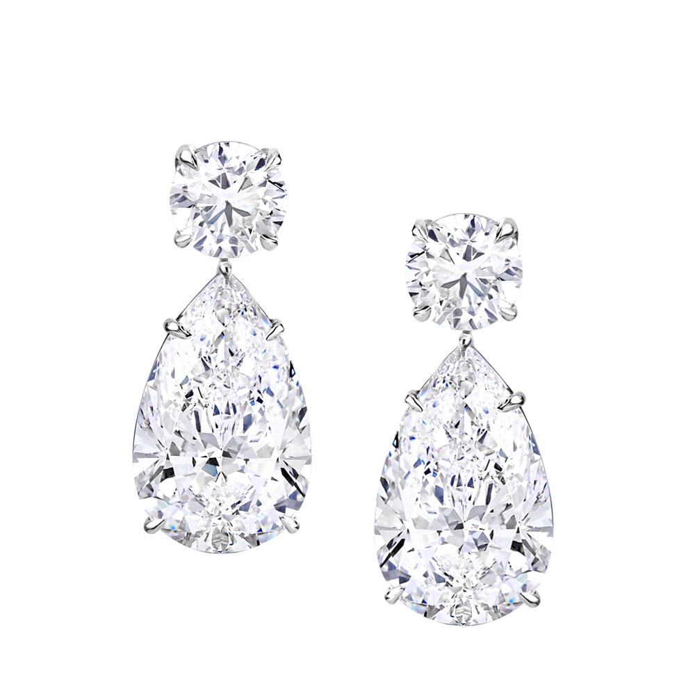 Avi & Co. Pear Cut Drop Diamond Earrings