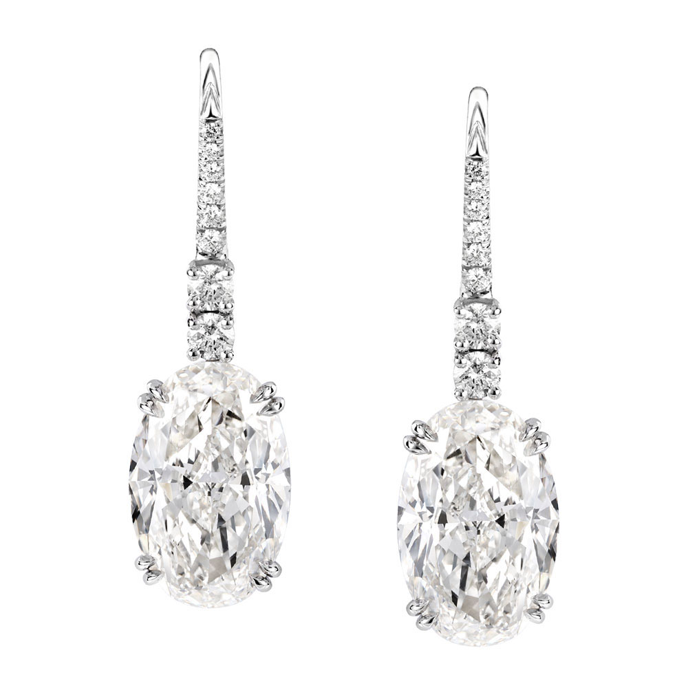 Avi & Co. Oval Diamond Drop Earrings
