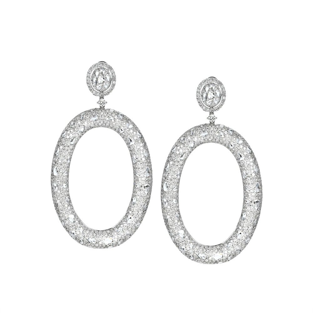 Avi & Co. Rose & Round Cut Diamond Drop Earrings