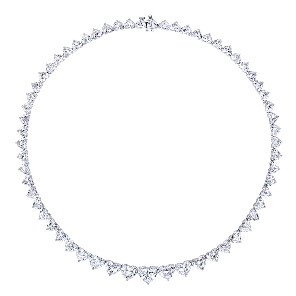 Avi & Co. Graduated Diamond Heart Necklace