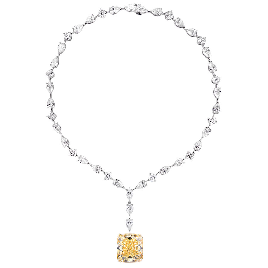 Avi & Co.  Fancy Yellow Diamond Drop Necklace 