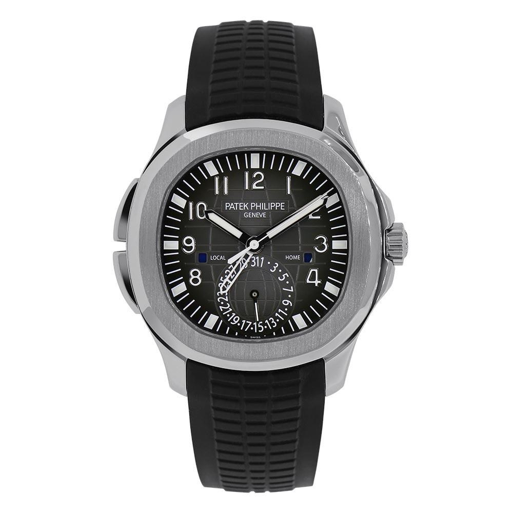 Patek Philippe Aquanaut 5164A, Dual Time Zone, Steel, Black Arabic Dia