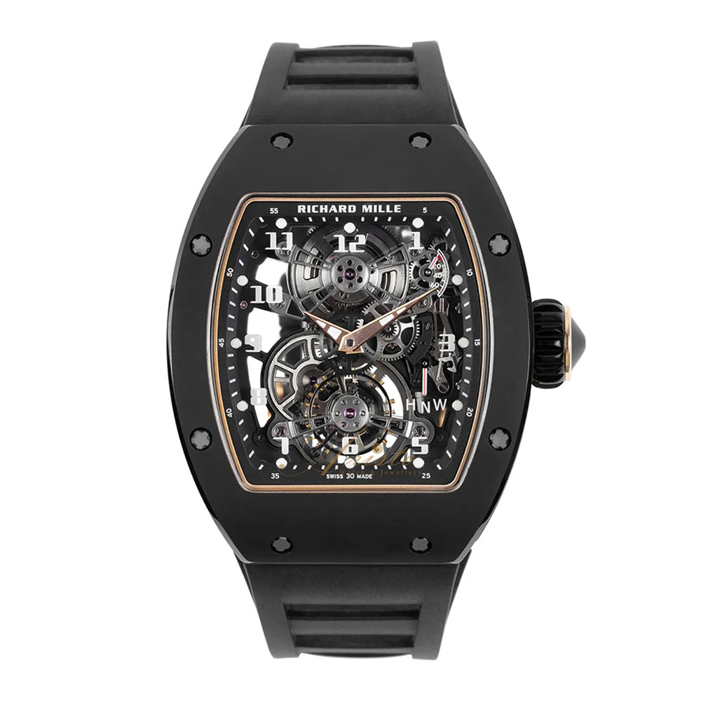 Shop Richard Mille RM 17 01 RG Black Ceramic Skeleton Dial 48 mm