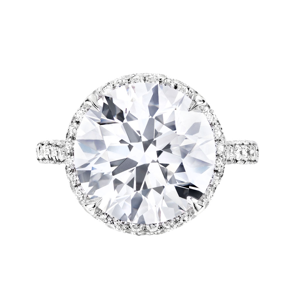 Avi & Co. Round Center Pave Diamond Ring