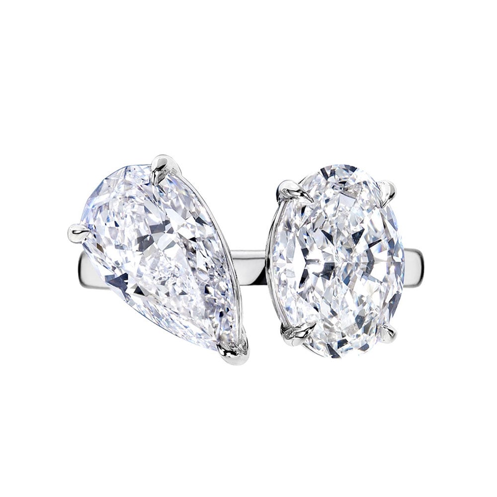 Avi & Co. Pear & Oval Cut Diamond Toi et Moi Ring