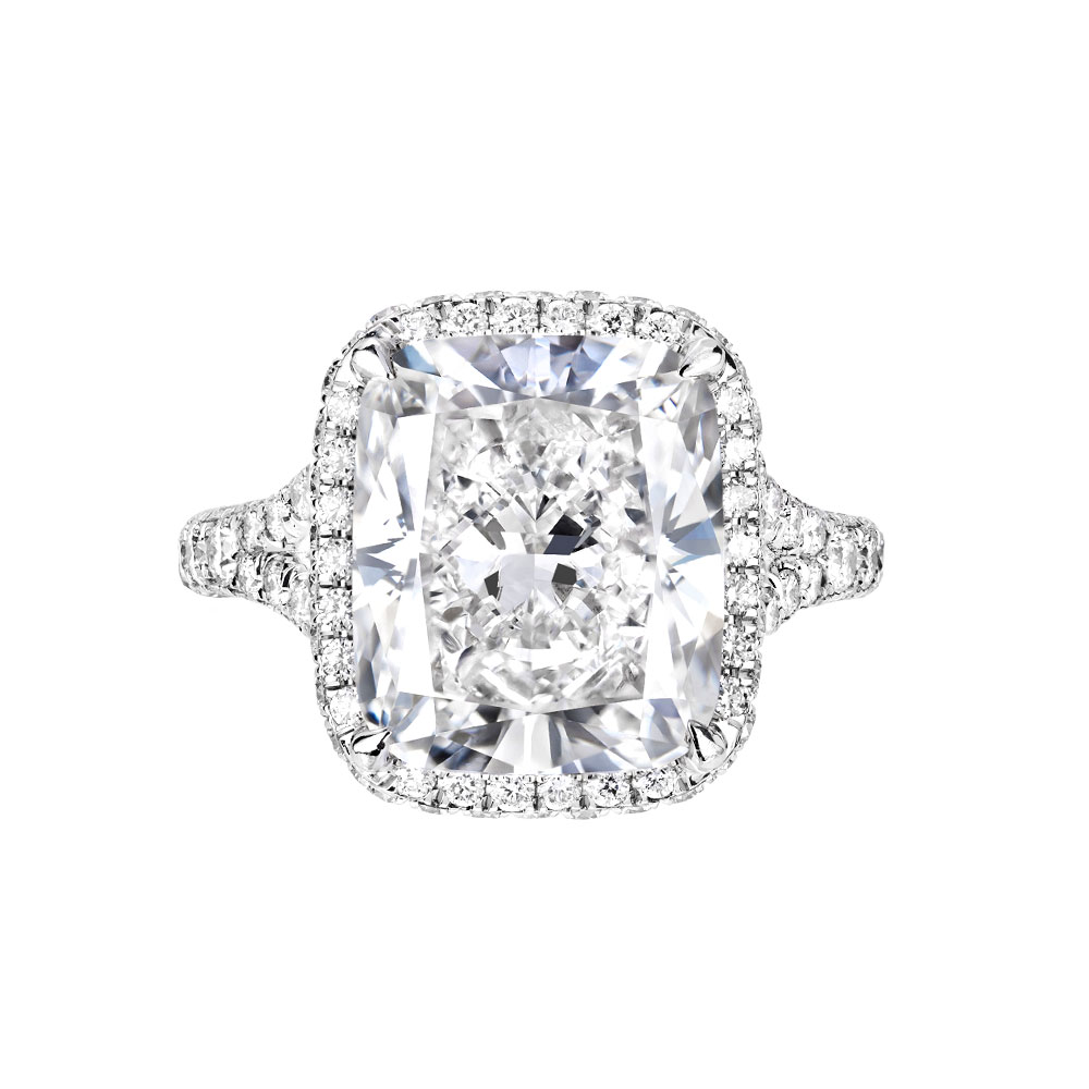 Avi & Co. Cushion Cut Diamond Halo Ring