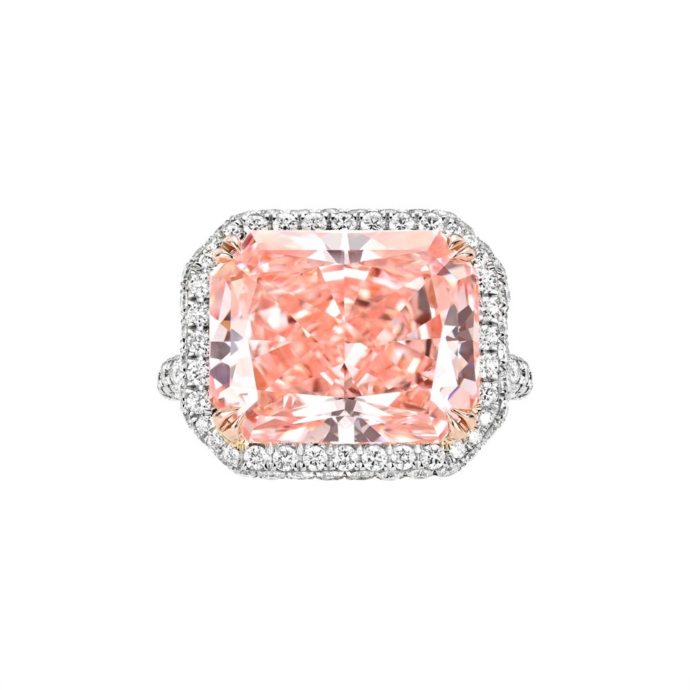 Avi & Co. Fancy Pink Cushion Diamond Ring