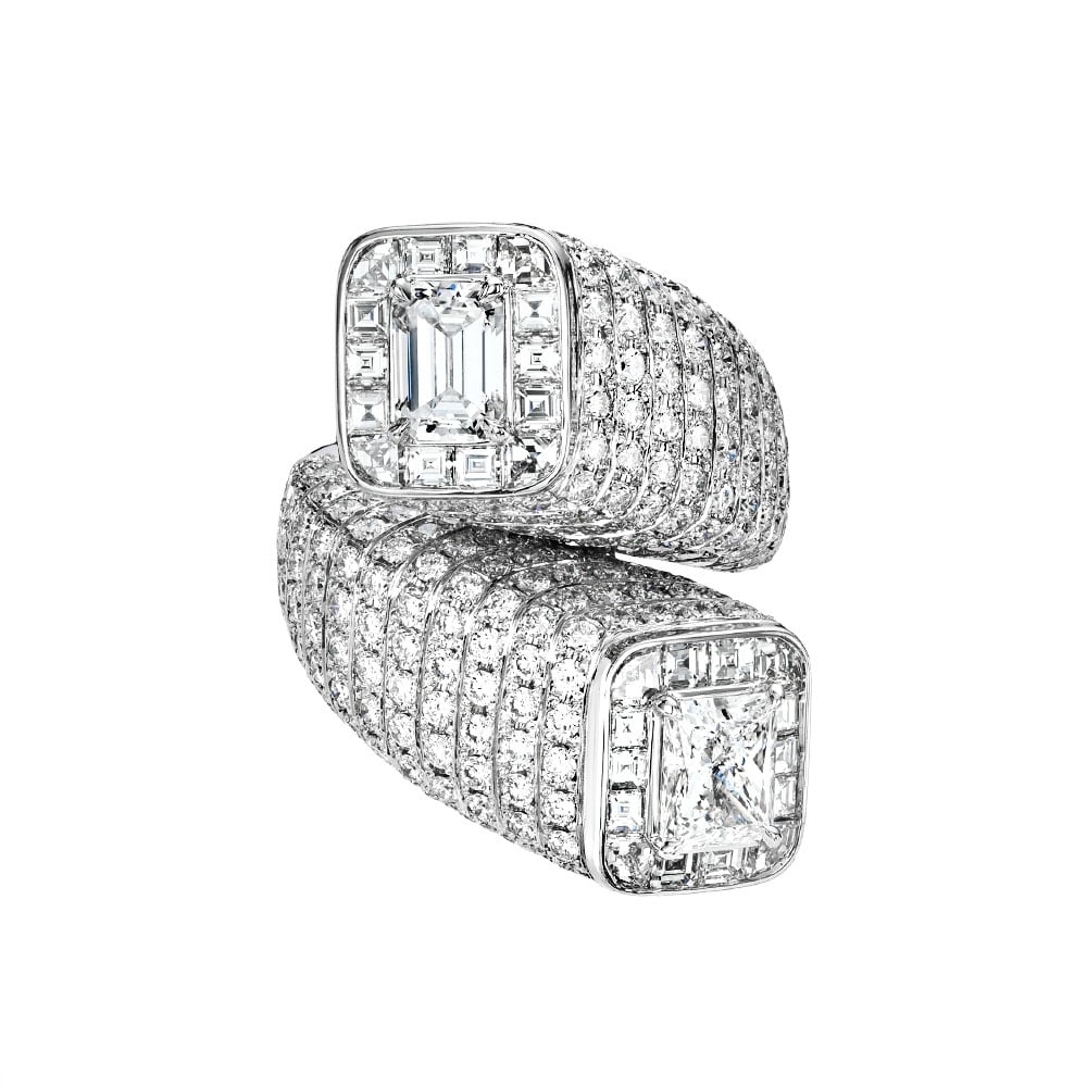 Avi & Co. Emerald & Radiant Cut Diamond Ring