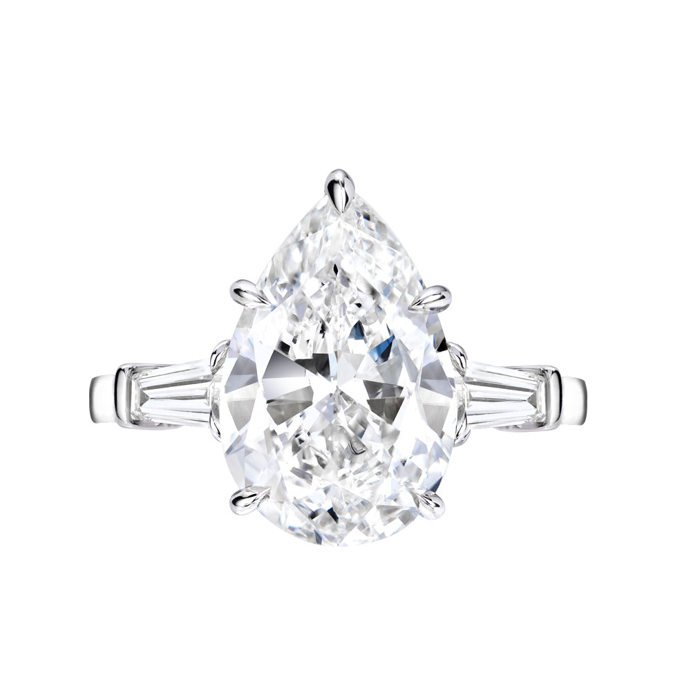 Avi & Co. Pear Cut & Baguette Diamond Ring