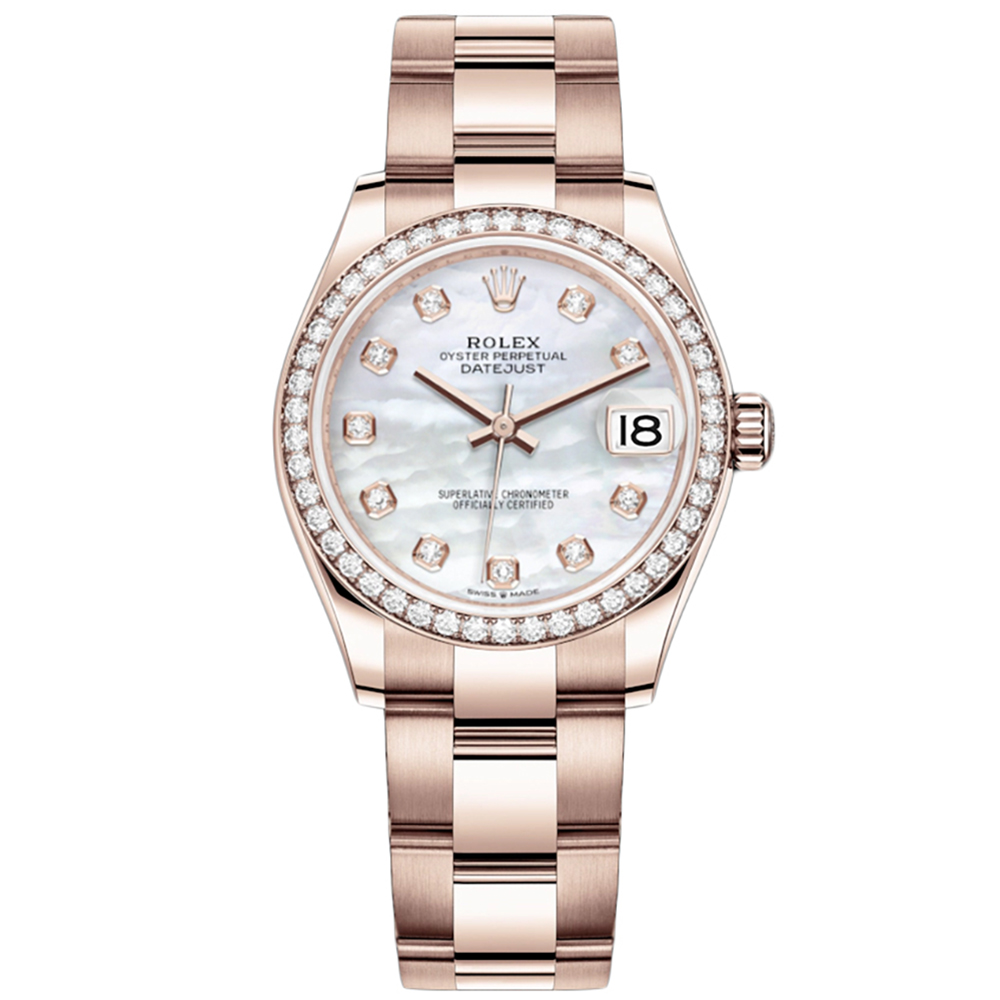 Rolex Lady Datejust 278285RBR Oyster 18K Rose Gold Diamond Bezel M
