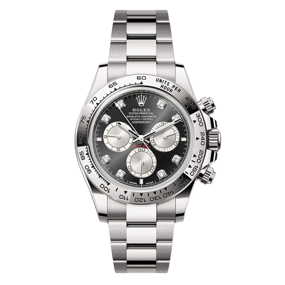 Shop Rolex Daytona 126509 Oyster 18K White Gold Black Diamond Dial 40 mm