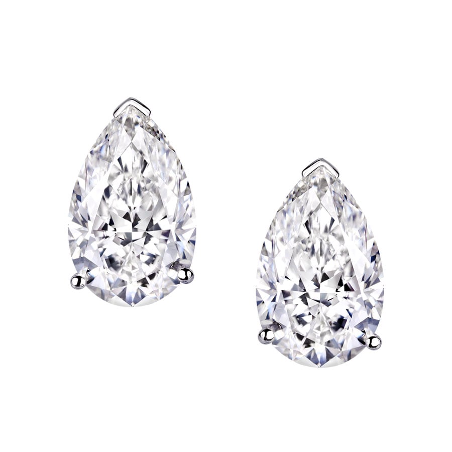 Avi & Co. Pear Solitaire Diamonds Studs